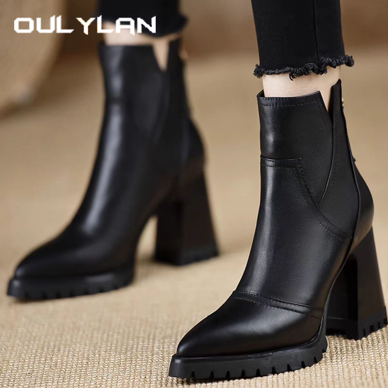 Women'S Fashion Boots - Oulylan Sepatu Wanita Hak Tinggi Tebal