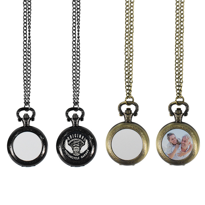 Women Fashion Hub - Kalung Liontin Jam Saku Logam Vintage