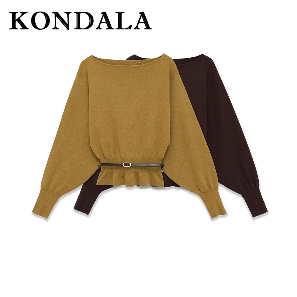 Women'S Fashion Trends Fall 2025 - KONDALA Vintage Solid Fashion 2025 Sweater