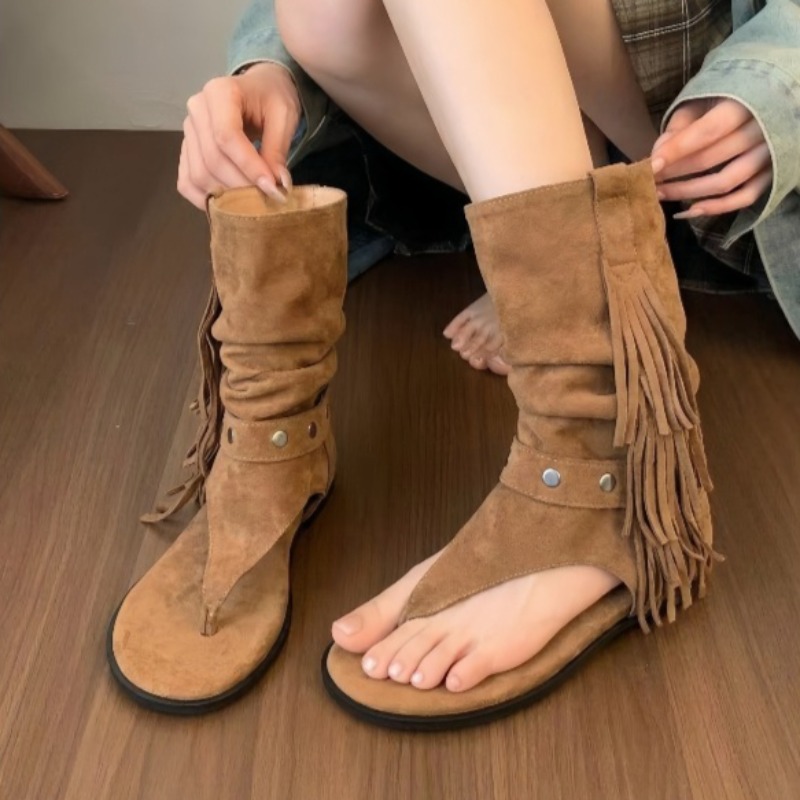 Women'S Fashion Boots - Sandal Hak Blok Model Clip-Toe Wanita,