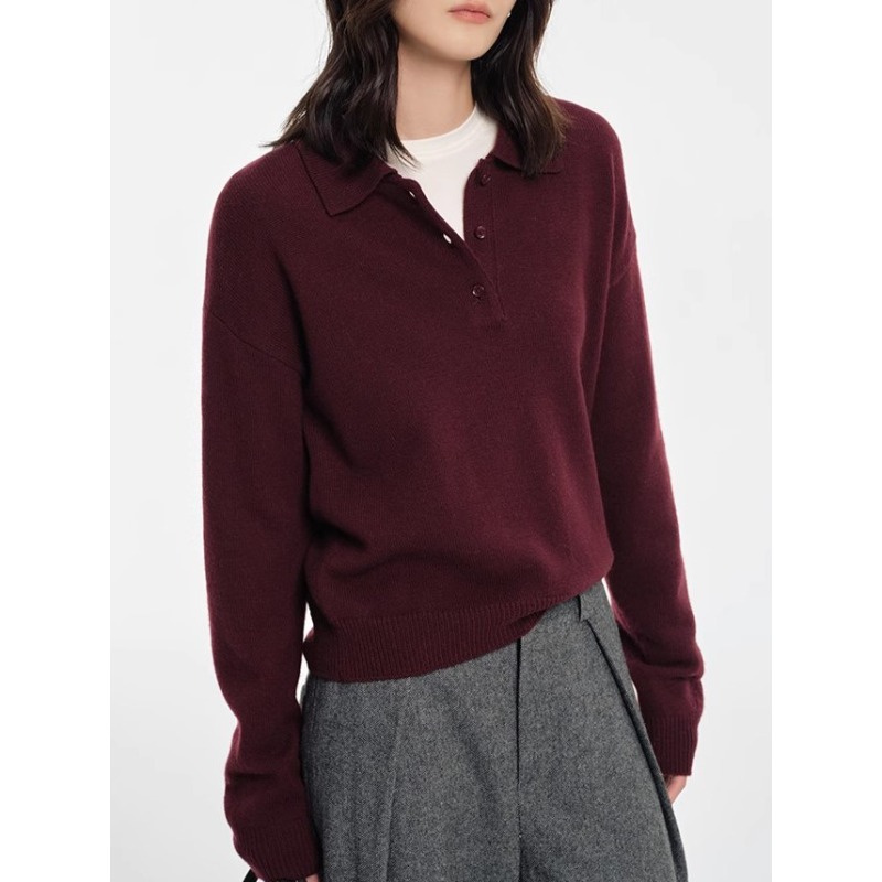 Women'S Fashion Trends Fall 2025 - Sweter Pullover Kerah Polo Wanita Model