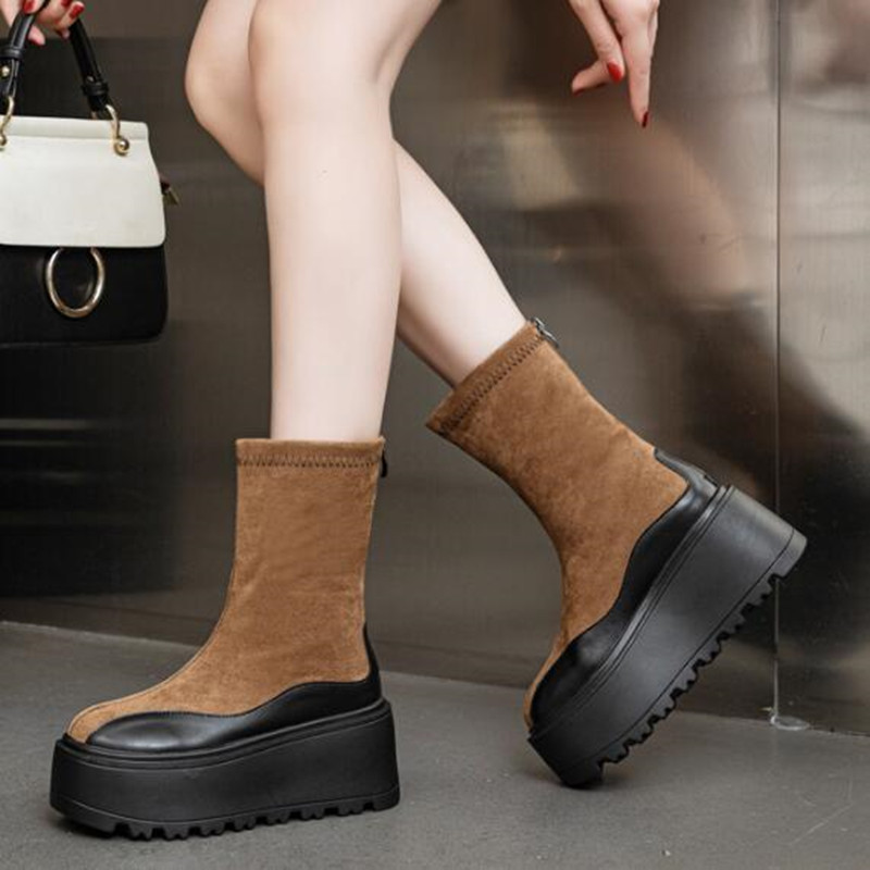 Women'S Fashion Boots - Sepatu bot pergelangan kaki wanita kulit