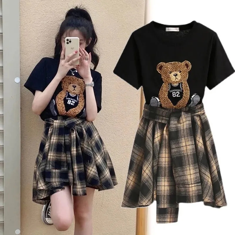 Asymmetric Top Women - Rok Wanita Musim Panas dan Set