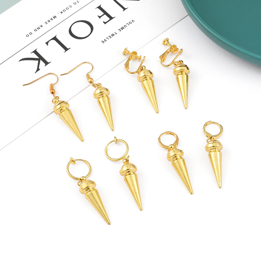 Women Fashion Hub - Anting Minimalis Warna Emas Anime Fashion,