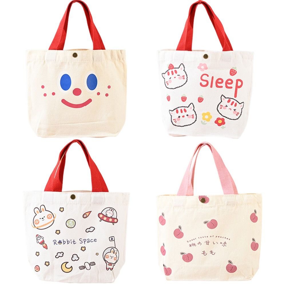 Canvas Tote Bag - Tas Tote Kanvas Warna Peach, Tas