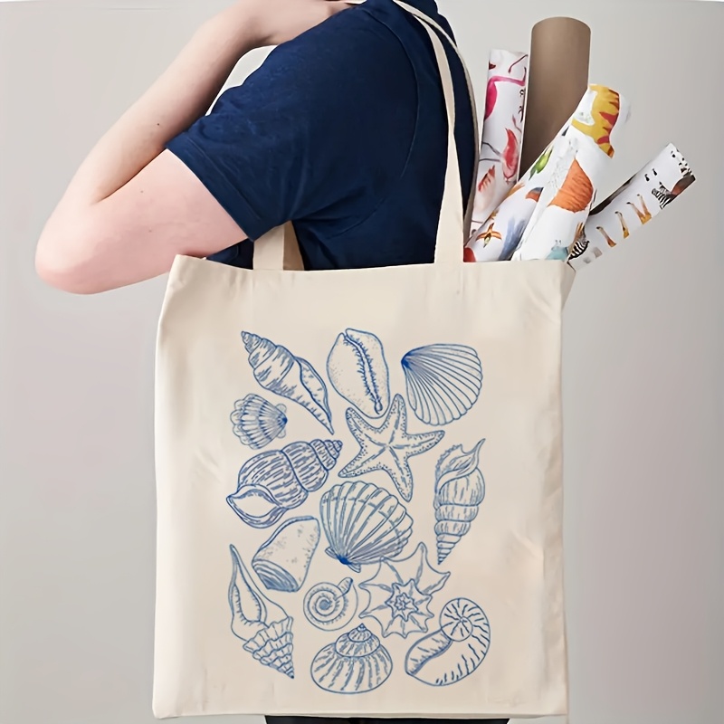 Canvas Tote Bag - Tas Tote Kanvas Wanita Motif Bintang