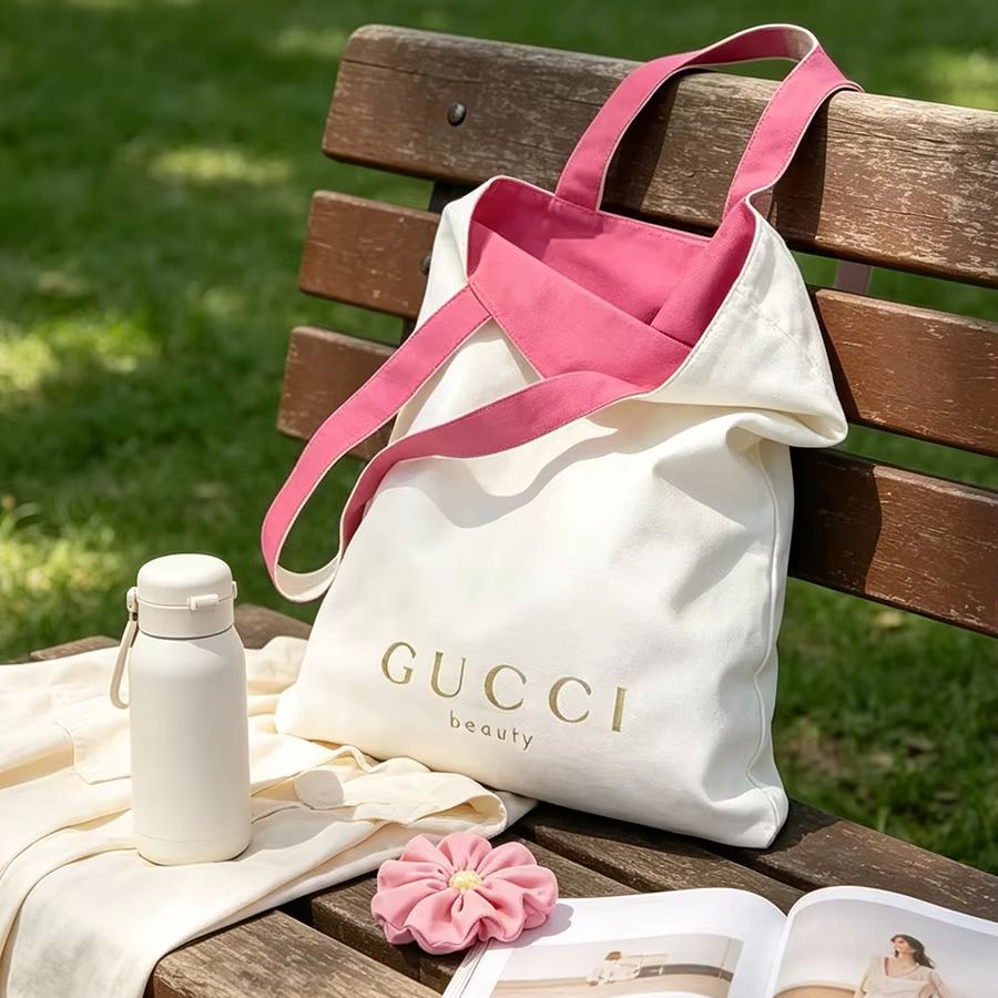 Canvas Tote Bag - Tas GUCCI Wanita, Tas Tote Kanvas,