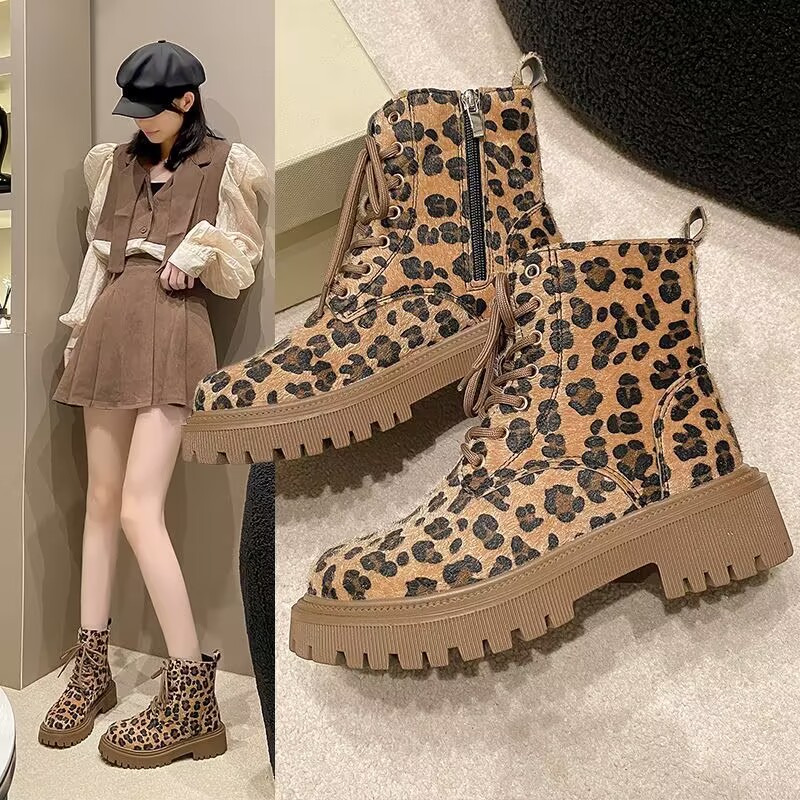 Sepatu Bot Motif Macan Tutul 2 - Women'S Fashion Boots ulasan dan harga