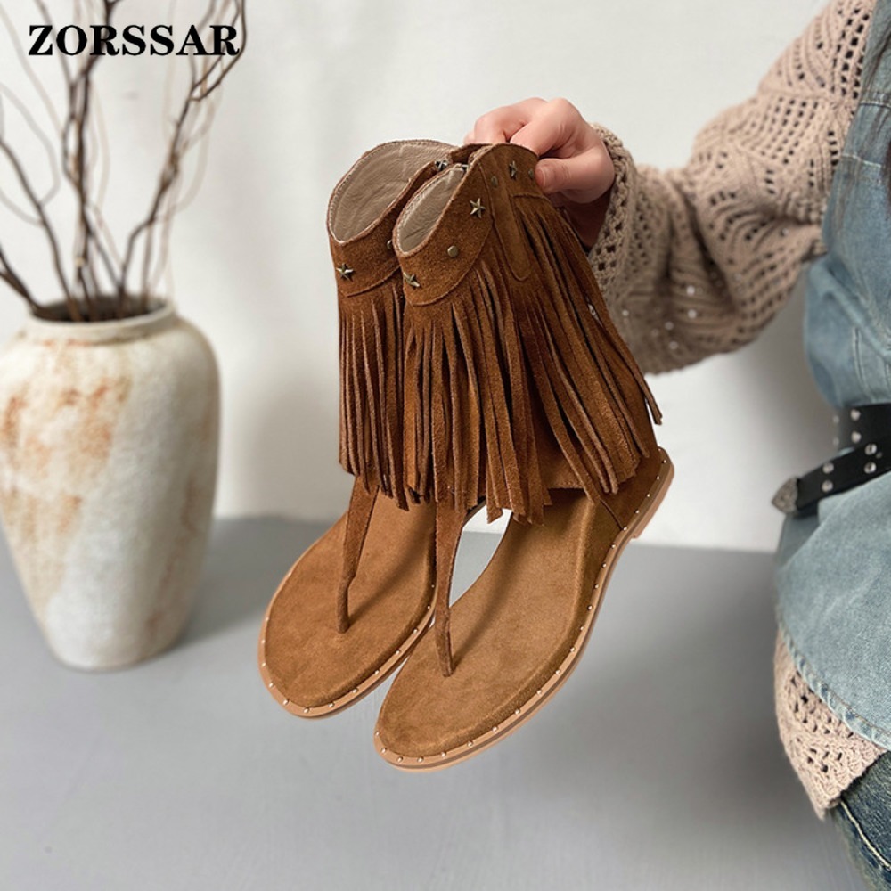 Sepatu Sandal Wedge Thong Toe  - Women'S Fashion Boots ulasan dan harga