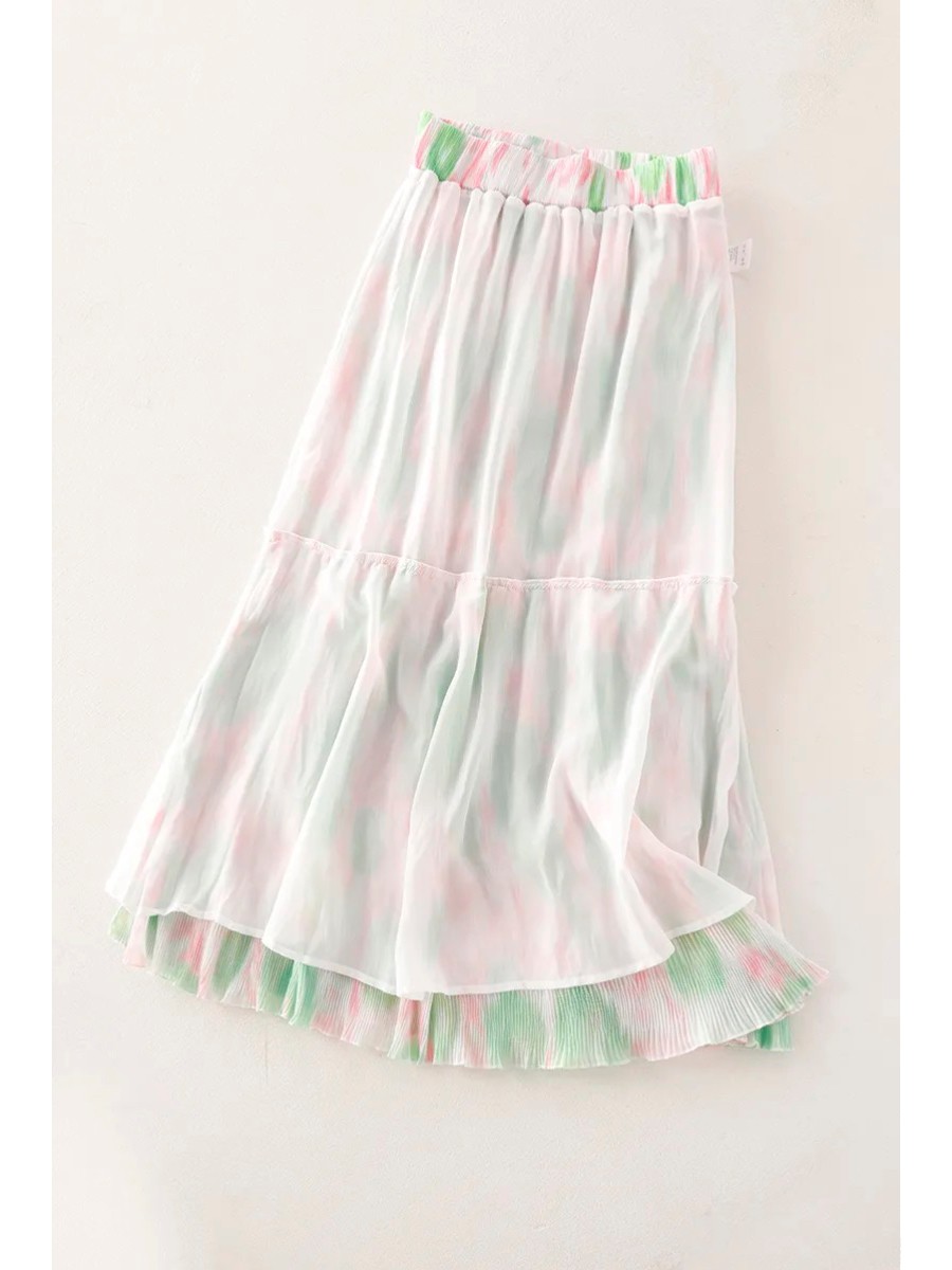 Rok Lipit Chiffon Motif Bunga  - Women Fashion Japan ulasan dan harga