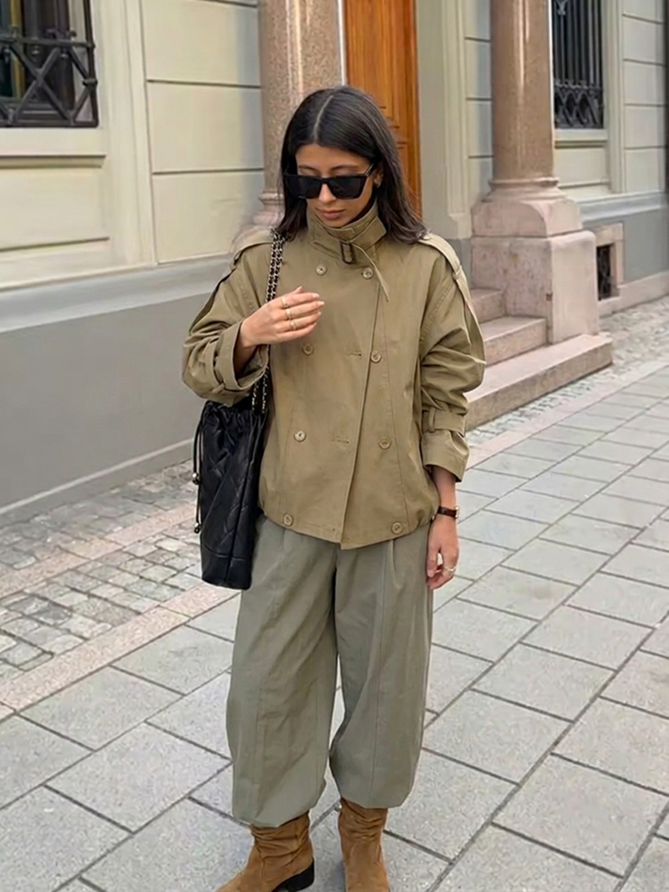 Jaket Trench Wanita Model Sant - Women'S Fashion Utility Jacket ulasan dan harga