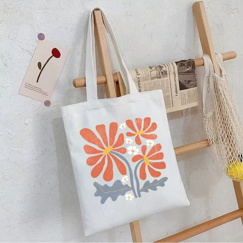 Tas Belanja Wanita Motif Bunga - Canvas Tote Bag ulasan dan harga