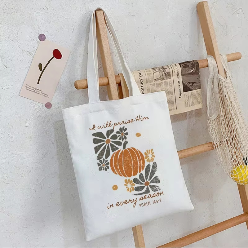 Tas Belanja Wanita Motif Bunga - Canvas Tote Bag ulasan dan harga
