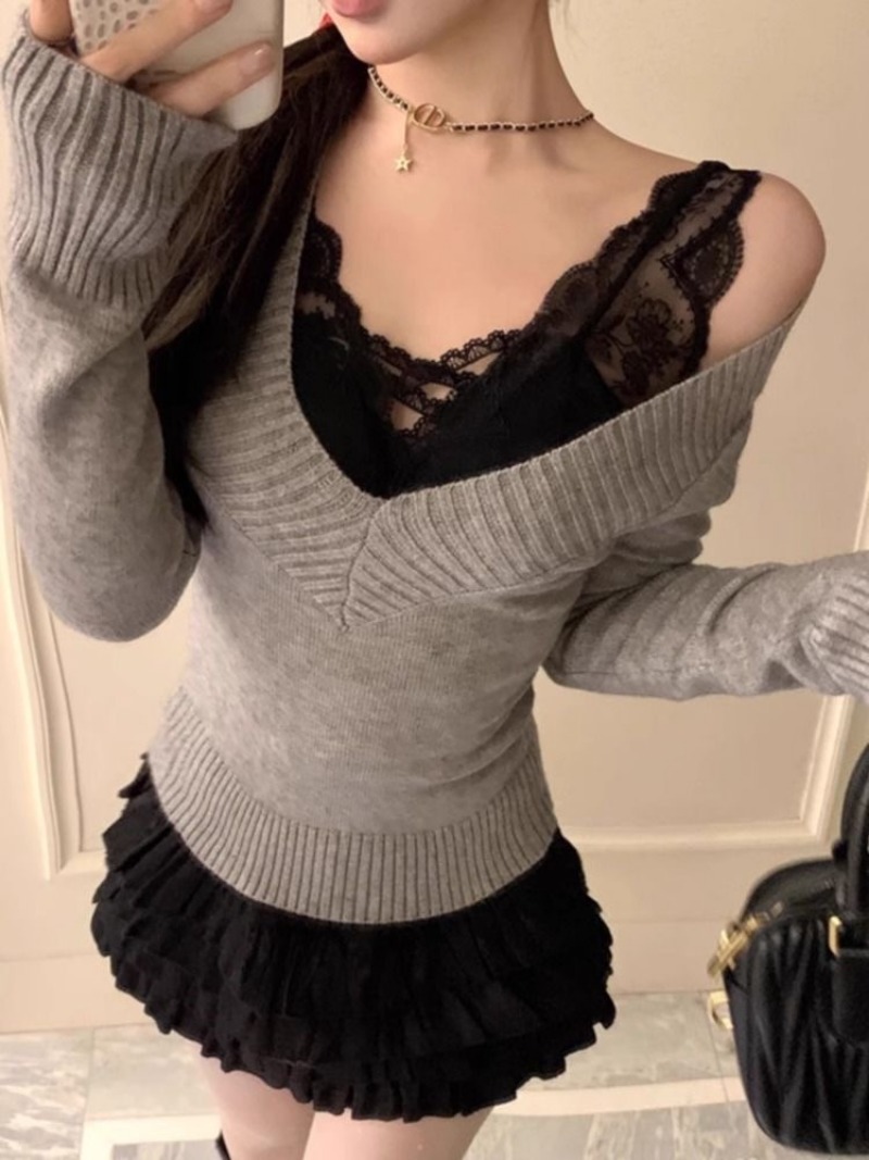 Sweater Wanita Gyaru V-Neck Ra - Women'S Fashion Trends Fall 2025 ulasan dan harga