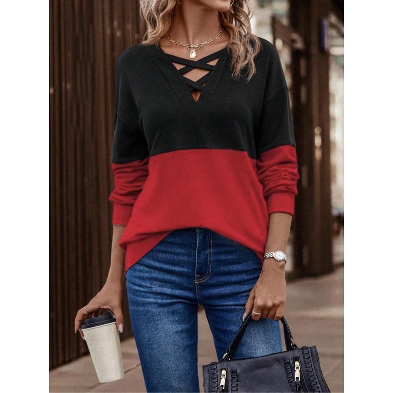 Atasan bahu jatuh depan silang - Asymmetric Top Women ulasan dan harga