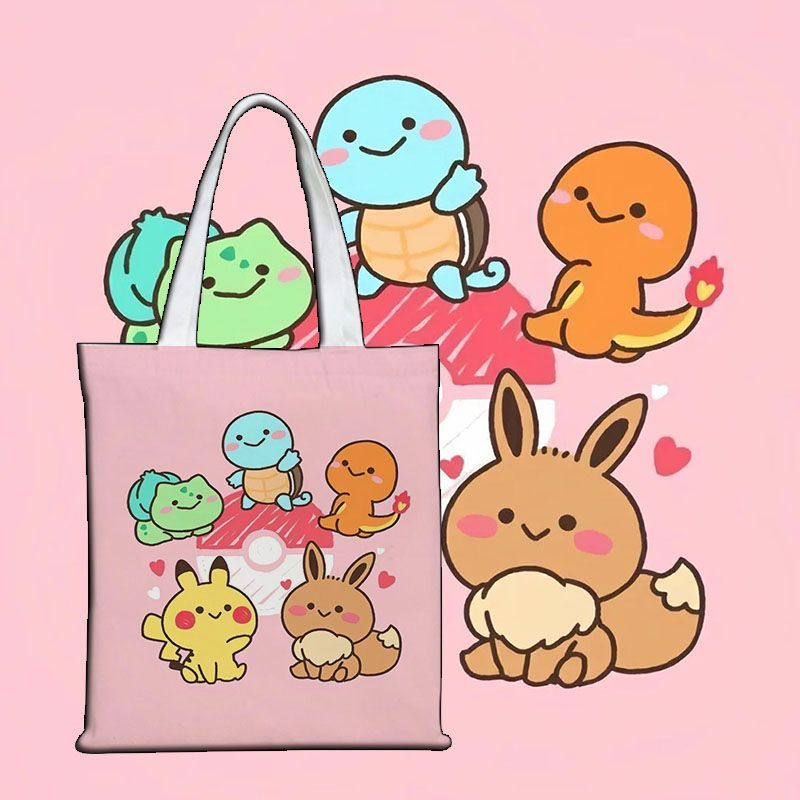 Tas Kanvas Lucu Pokémon Tas Ka - Canvas Tote Bag ulasan dan harga