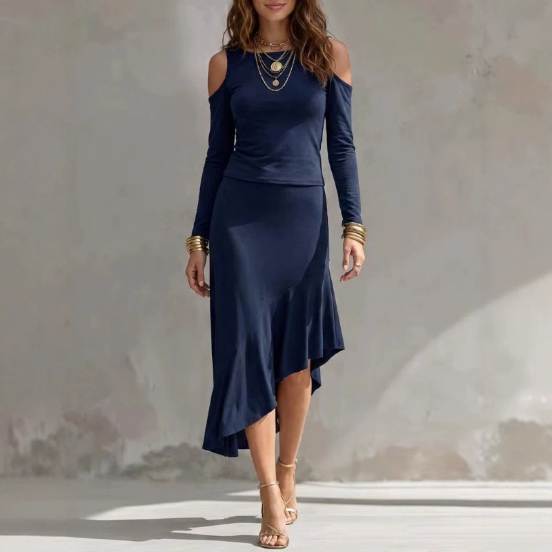 Setelan Wanita Off Shoulder Wa - Asymmetric Top Women ulasan dan harga