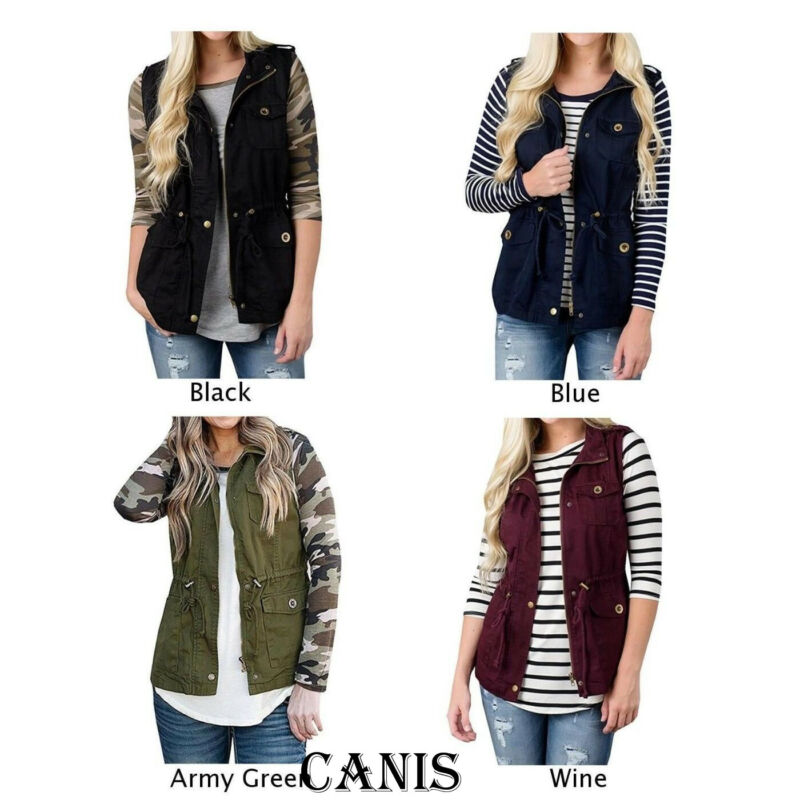 Fashion Wanita Rompi Olive Kar - Women'S Fashion Utility Jacket ulasan dan harga