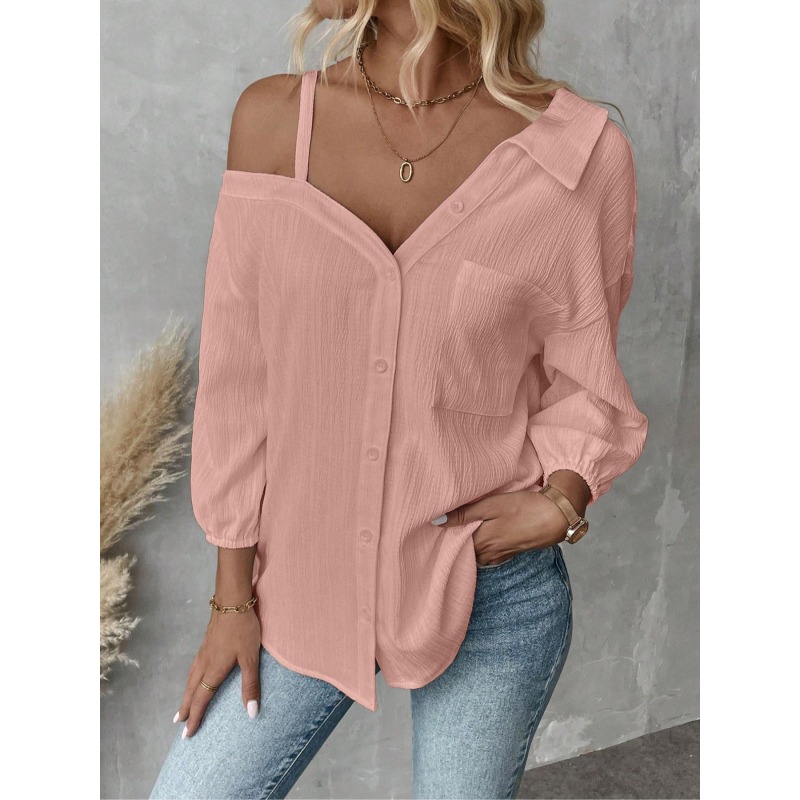 Blus Wanita Ukuran Besar 1XL-5 - Asymmetric Top Women ulasan dan harga