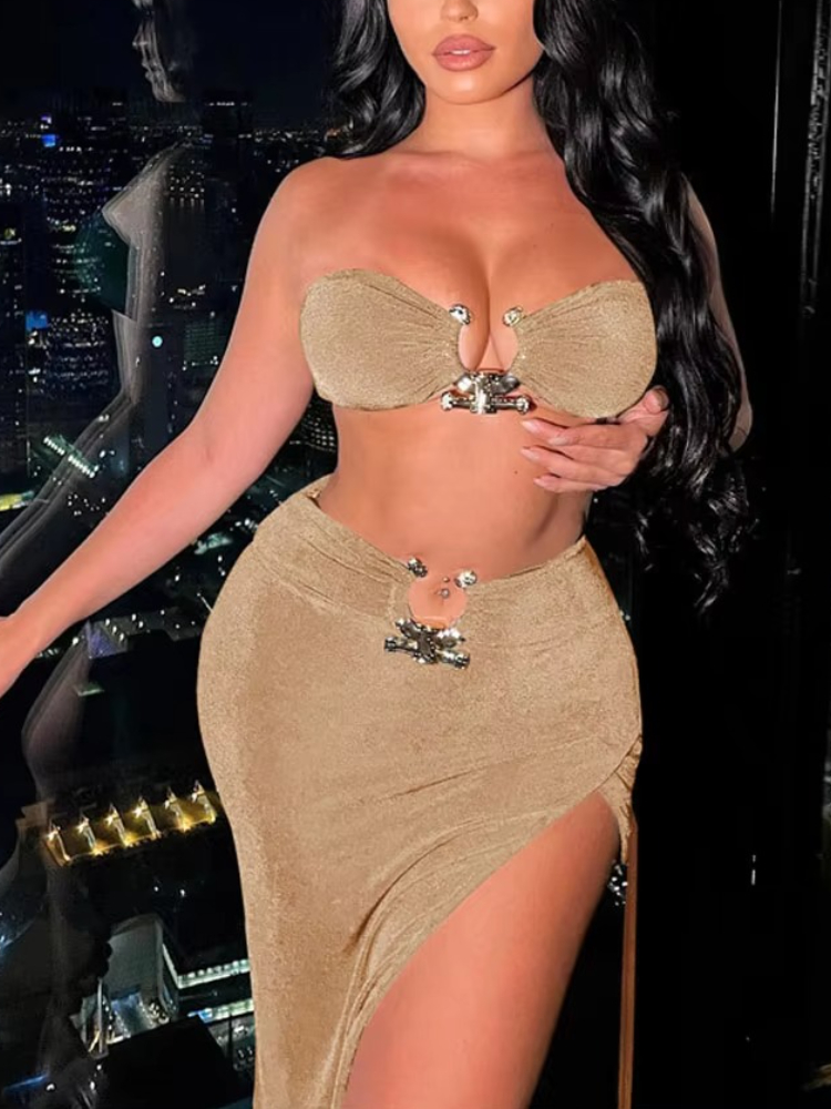 Elegan Seksi Bandeau Top denga - Asymmetric Top Women ulasan dan harga